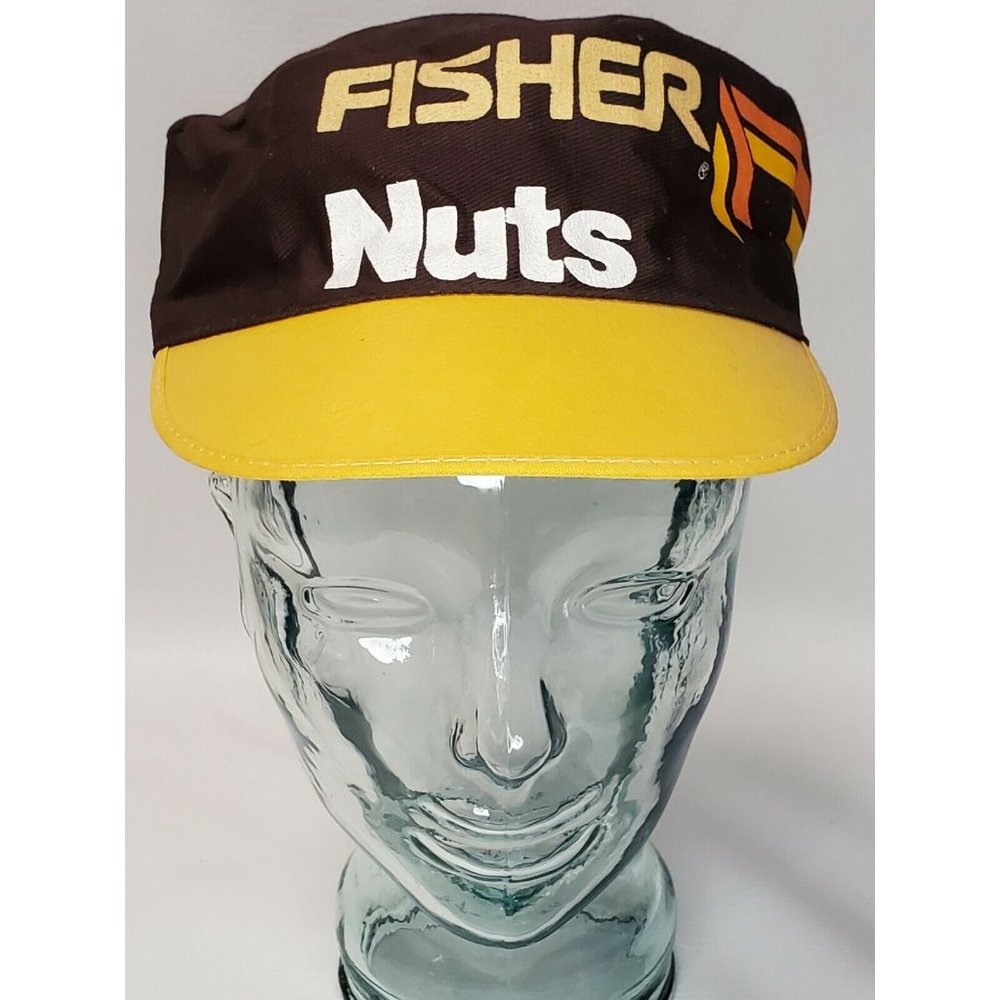 Vintage Fisher Nuts Painters Cap Hat by Crowd Caps Made in USA